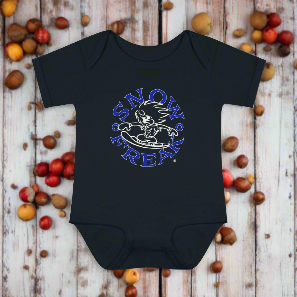 BLUE & WHITE SNOW FREAK© Baby Rib Bodysuit
