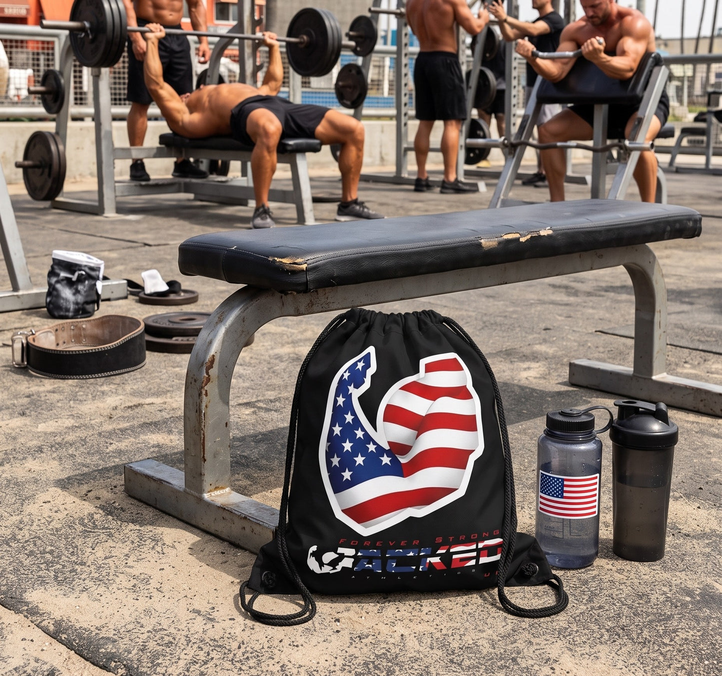JACKED™ 'FLEX' USA Drawstring Bag