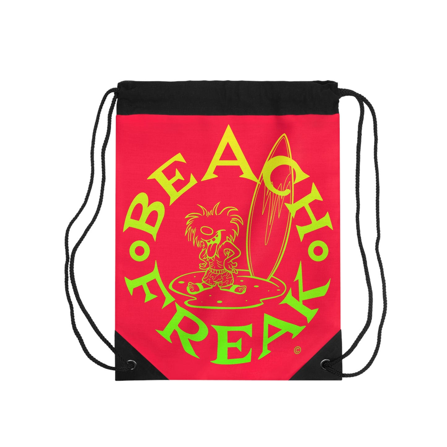 LIME 'N' YELLOW BEACH FREAK© Drawstring Bag