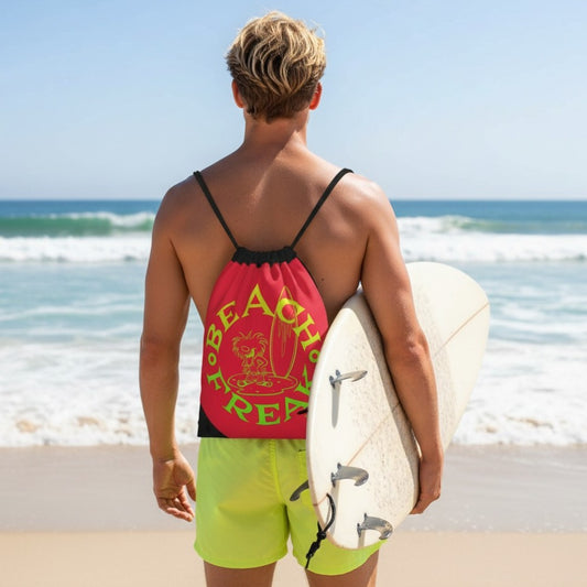 LIME 'N' YELLOW BEACH FREAK© Drawstring Bag