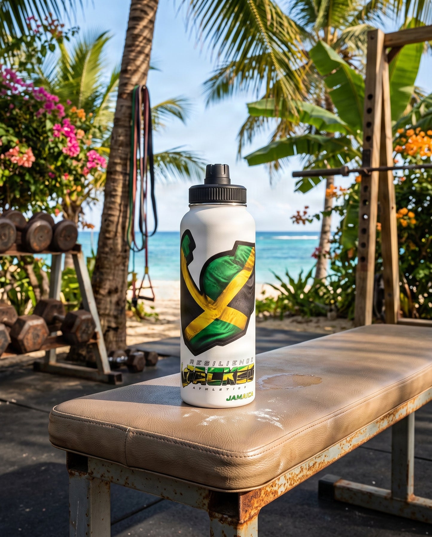 JACKED™ JAMAICA 'GET FLEXED' Stainless Steel SPORT Water Bottle