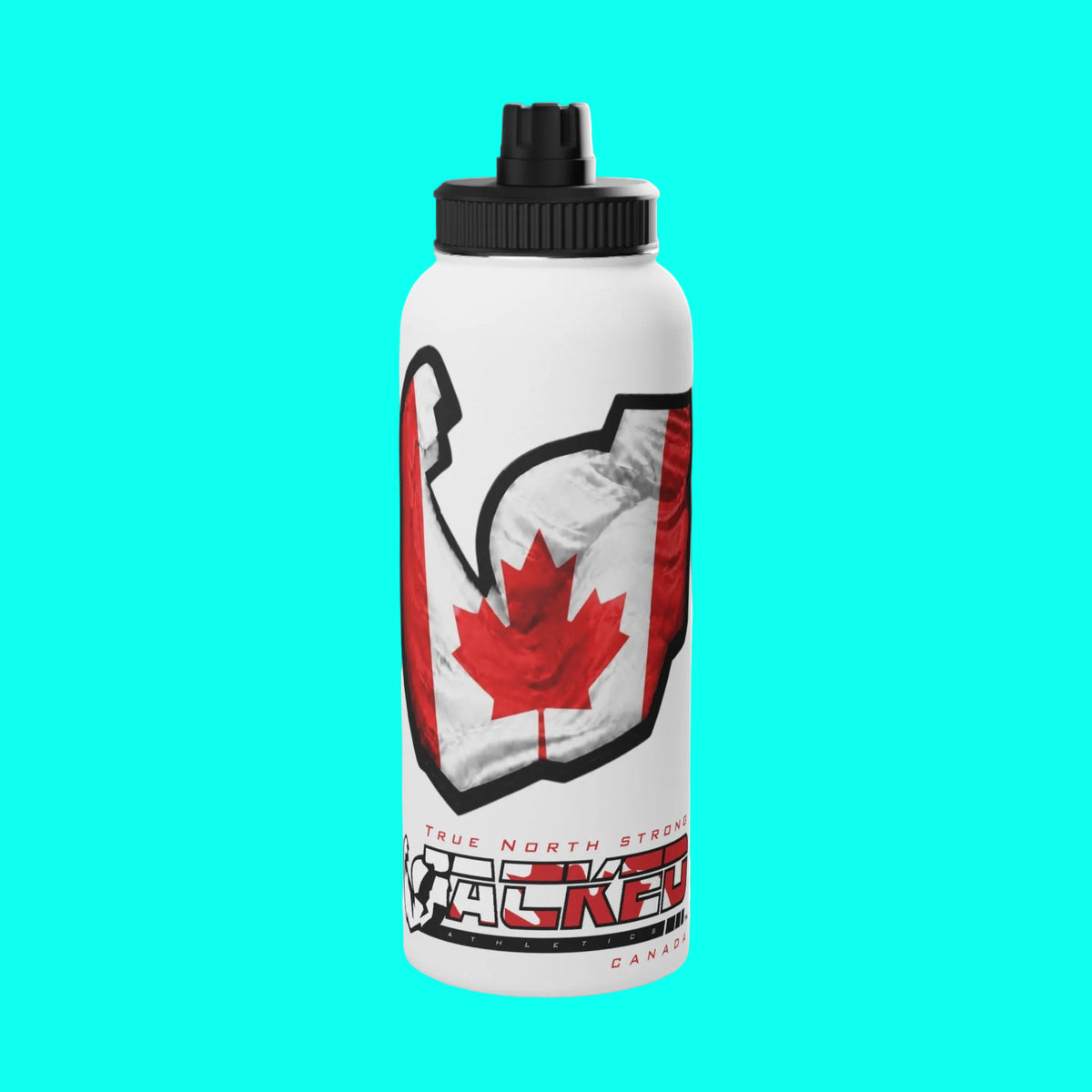 JACKED™ CANADA 'GET FLEXED' Stainless Steel SPORT Water Bottle