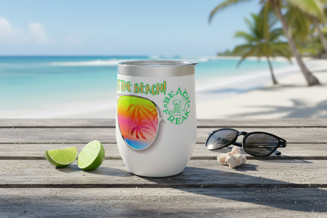 LIFE'S BETTER AT THE BEACH! - BEACH FREAK© Chill Wine Tumbler