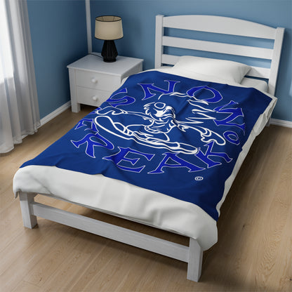 BLUE N' WHITE SNOW FREAK© Velveteen Plush Blanket