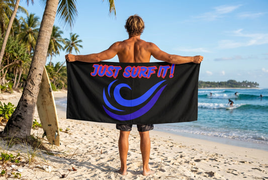 JUST SURF IT! - BEACH FREAK© MUY GRANDE MINK COTTON TOWEL