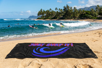 JUST SURF IT! - BEACH FREAK© MUY GRANDE MINK COTTON TOWEL