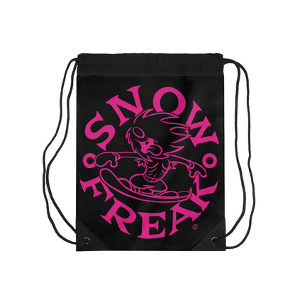 PINK SNOW FREAK© Drawstring Bag