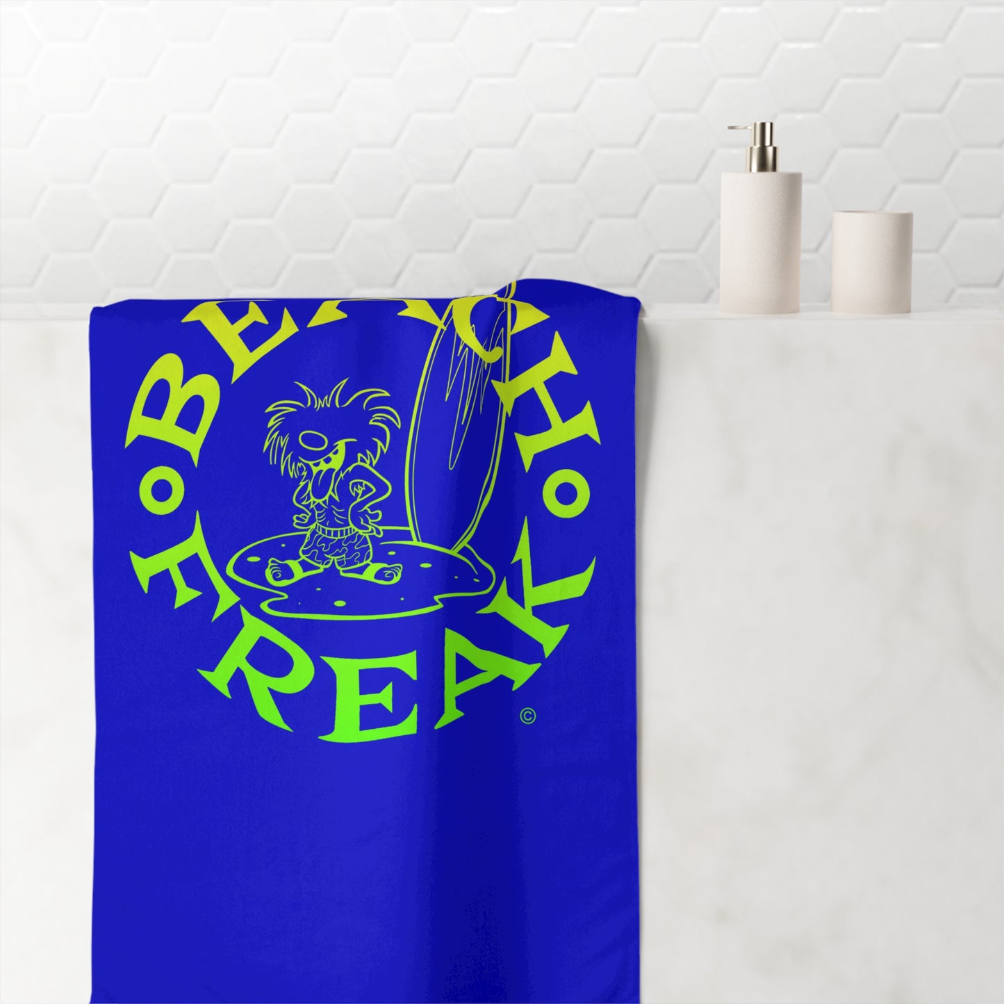 LIME 'N' YELLOW BEACH FREAK© Mink-Cotton Towel