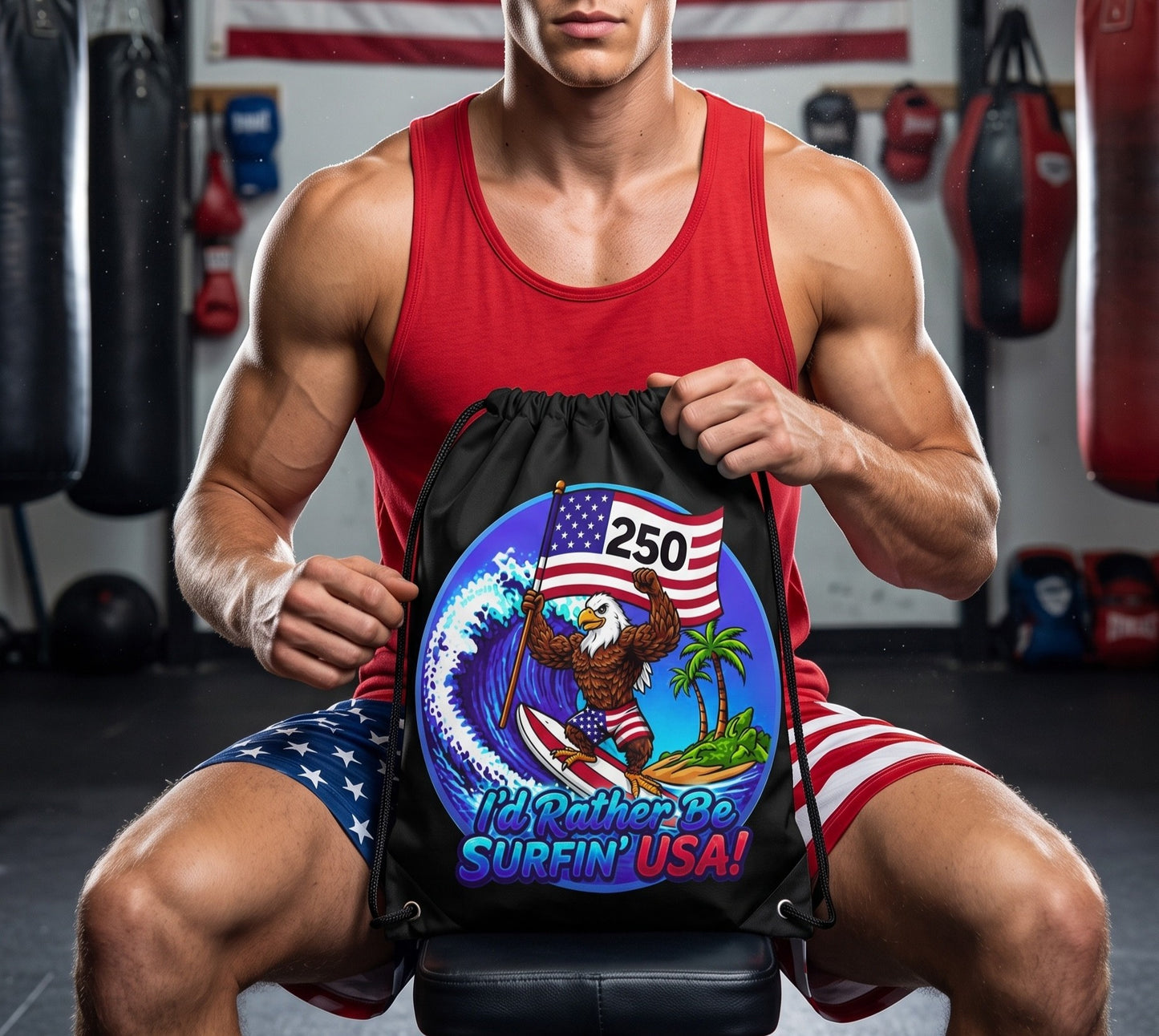SURFIN' USA FREEDOM 250 LIMITED EDITION - BEACH FREAK© Drawstring Bag