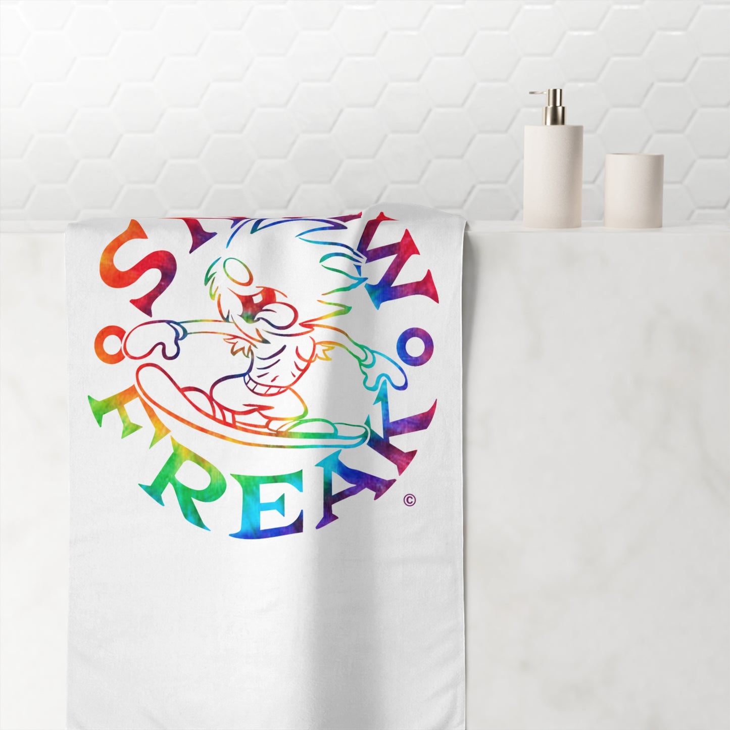 TIE-DYE SNOW FREAK© Mink-Cotton Towel