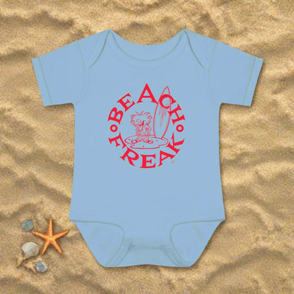 NEON RED BEACH FREAK© Baby Rib Bodysuit