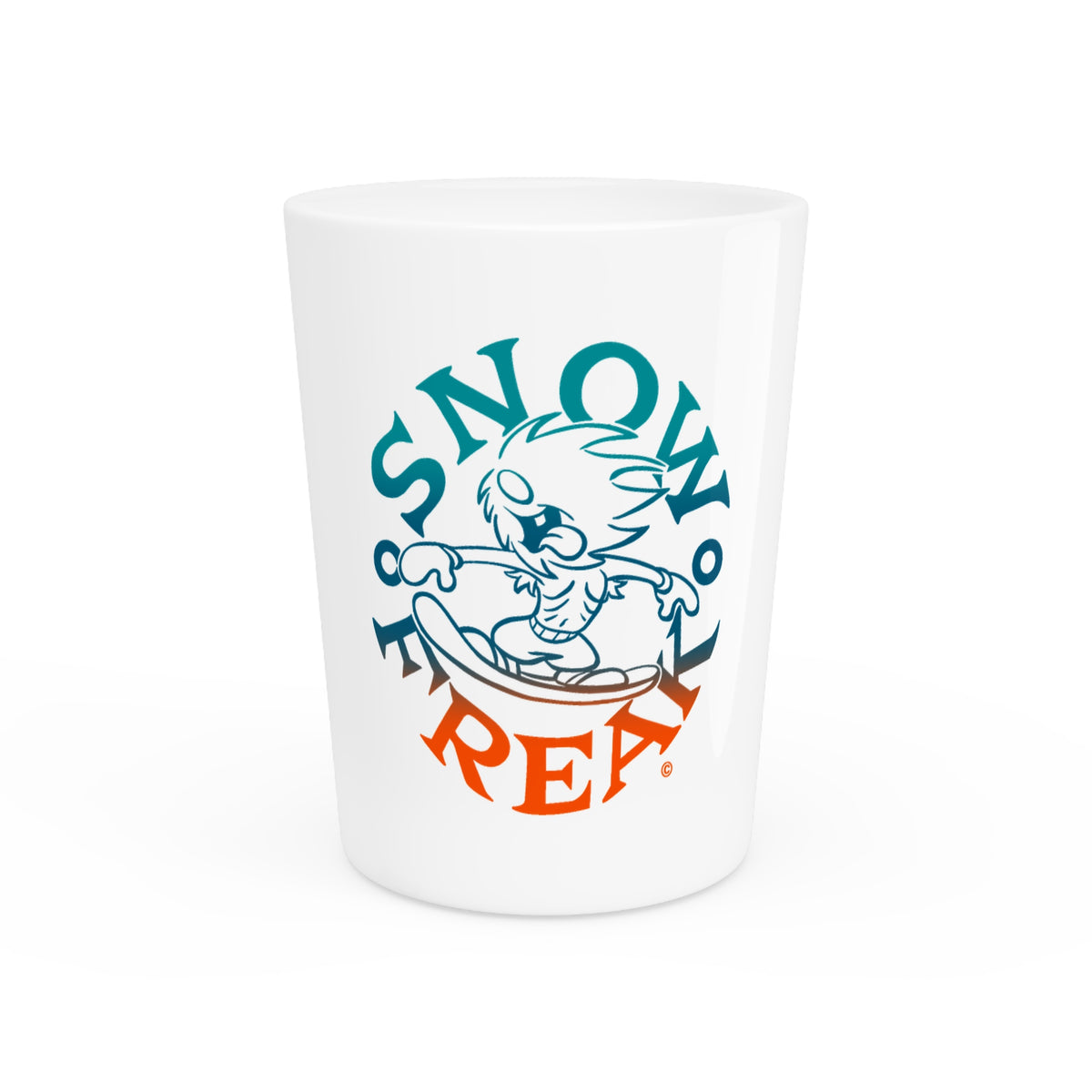 SNOW FREAK© 'ALL FINS UP!' Ceramic Shot Glass - Miami Football FREAK