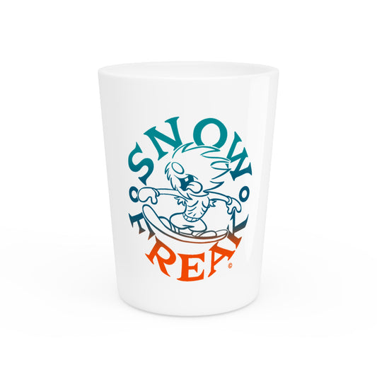 SNOW FREAK© 'ALL FINS UP!' Ceramic Shot Glass - Miami Football FREAK