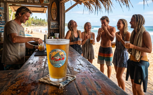 STAY SALTY - BEACH FREAK© Frosted Pint Glass