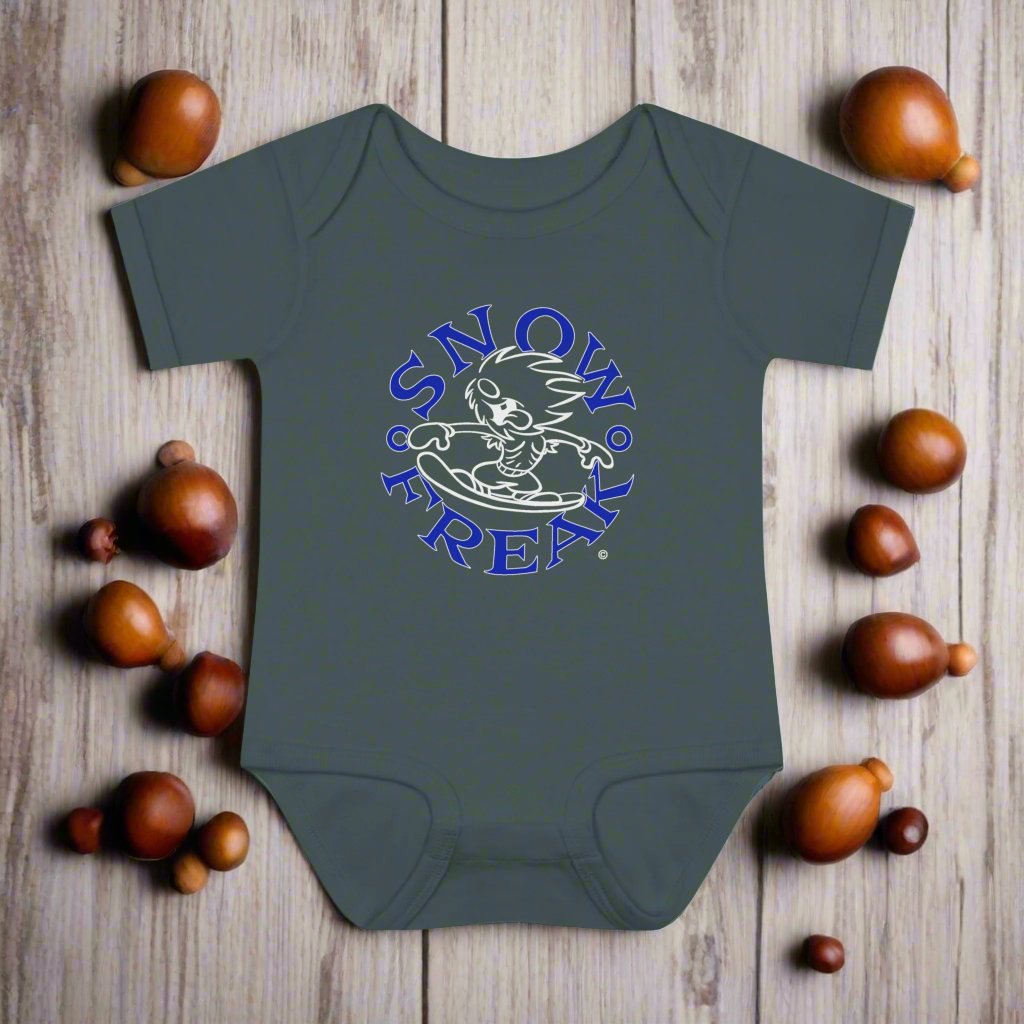 BLUE & WHITE SNOW FREAK© Baby Rib Bodysuit