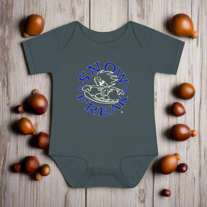 BLUE & WHITE SNOW FREAK© Baby Rib Bodysuit