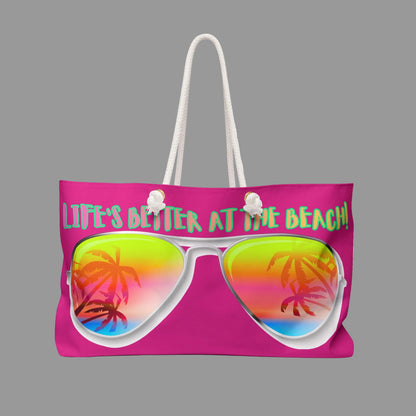 LIFE'S BETTER AT THE BEACH! - BEACH FREAK© Weekender Bag