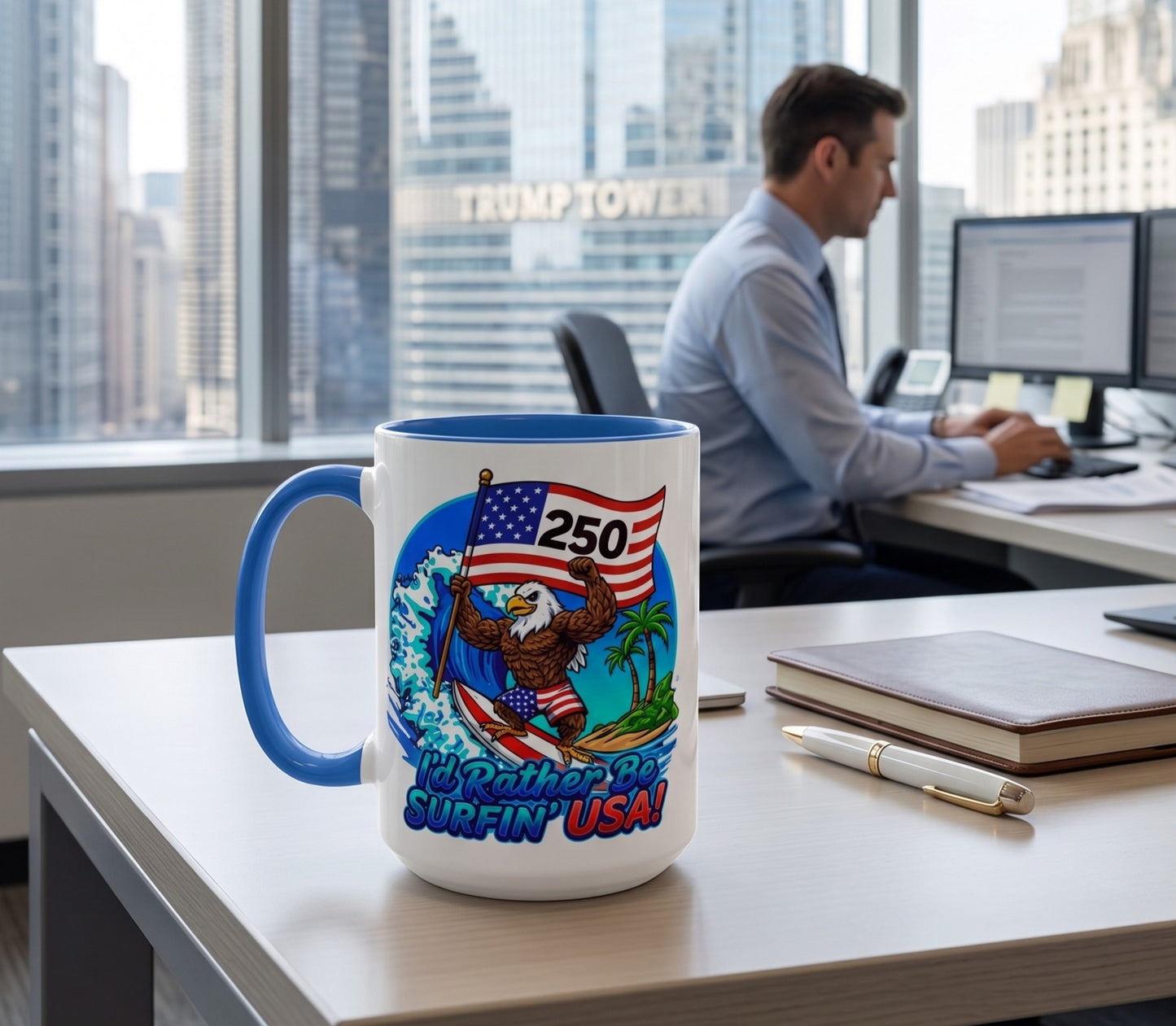 SURFIN' USA BALD EAGLE '250' LIMITED EDITION - BEACH FREAK© 15 OZ. MUG