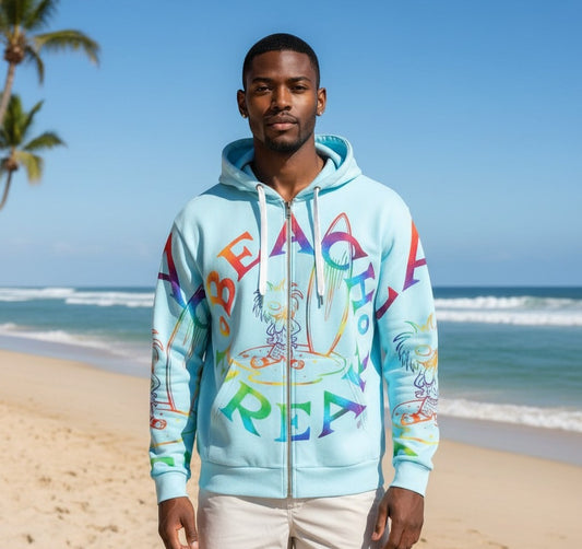 TIE-DYE BEACH FREAK SPLASH'D© ZIP-UP HOODIE