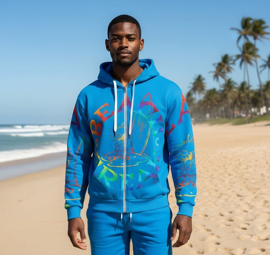 TIE-DYE BEACH FREAK SPLASH'D© ZIP-UP HOODIE
