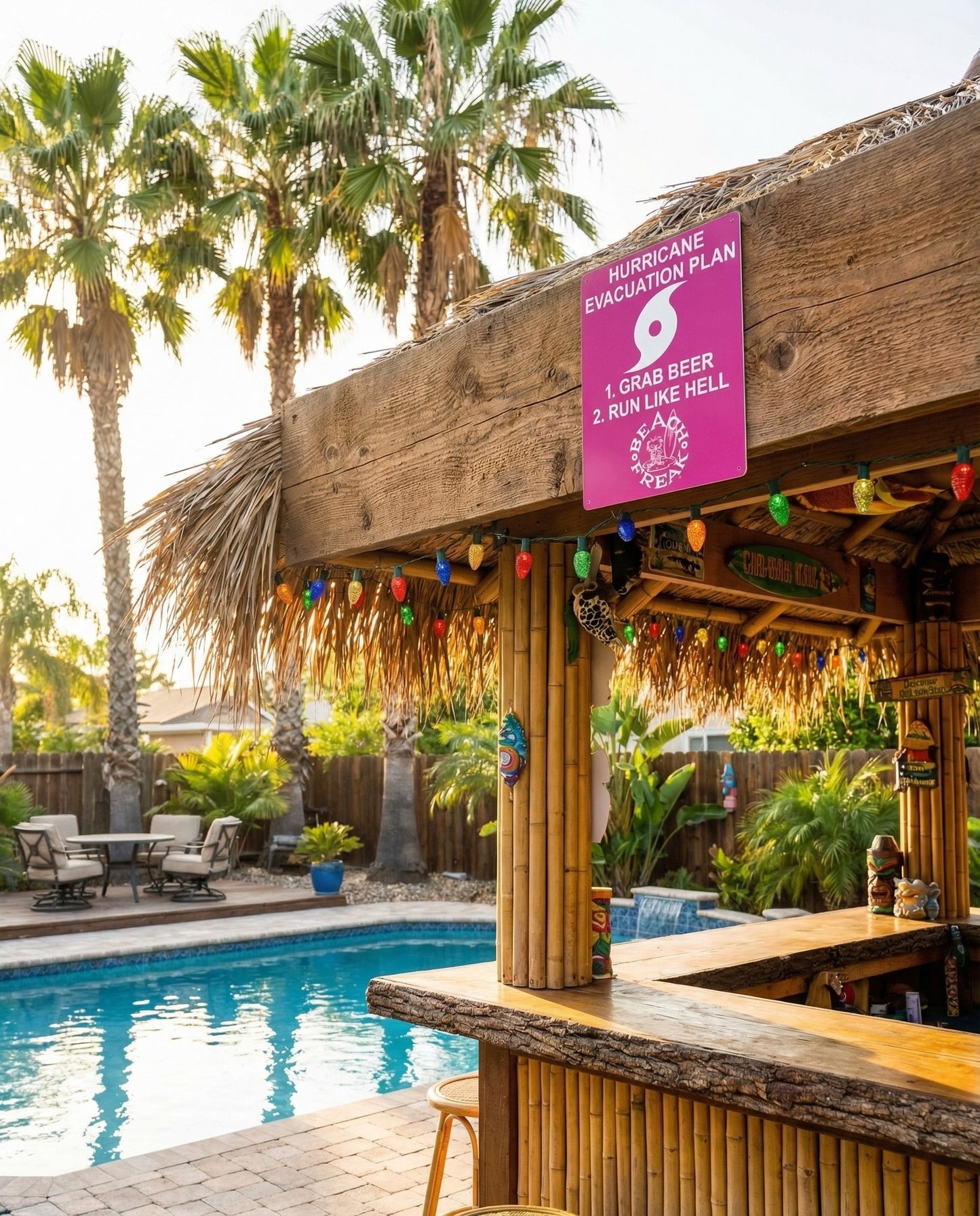 FREAK'N BEACH'N EVACUATION SIGN