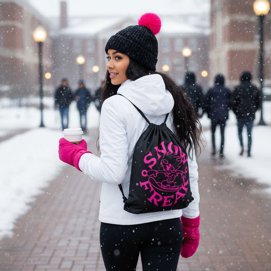 PINK SNOW FREAK© Drawstring Bag