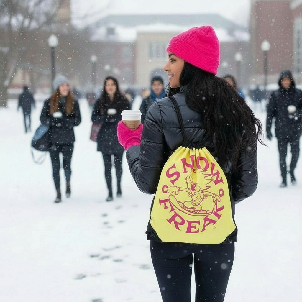 PINK SNOW FREAK© Drawstring Bag
