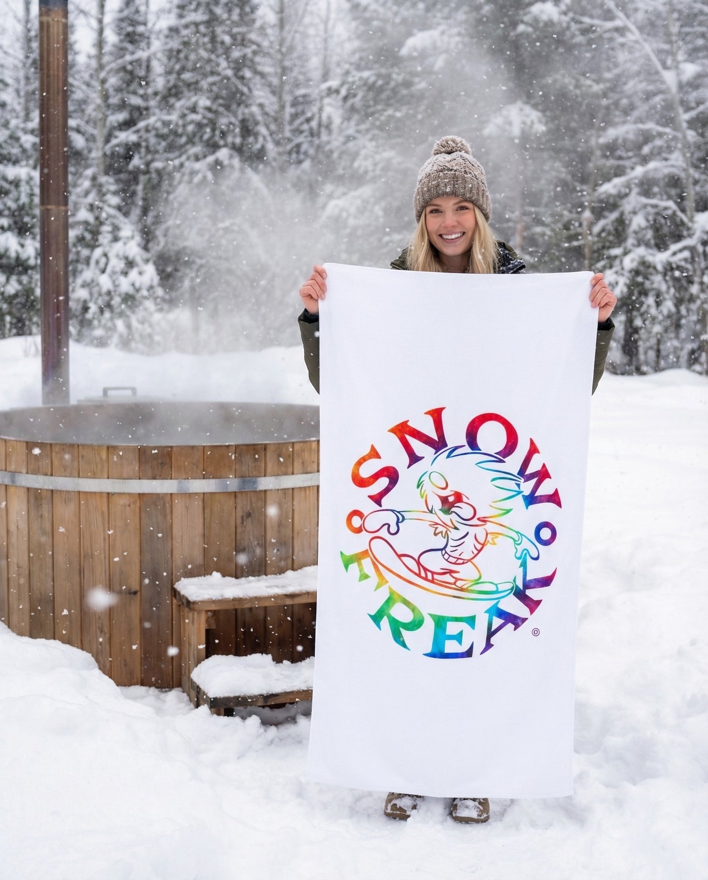 TIE-DYE SNOW FREAK© Mink-Cotton Towel
