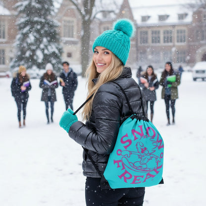 PINK SNOW FREAK© Drawstring Bag