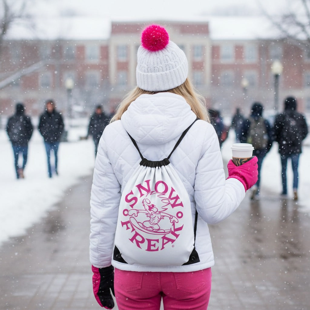 PINK SNOW FREAK© Drawstring Bag