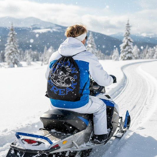 BLUE 'N' WHITE SNOW FREAK© Drawstring Bag