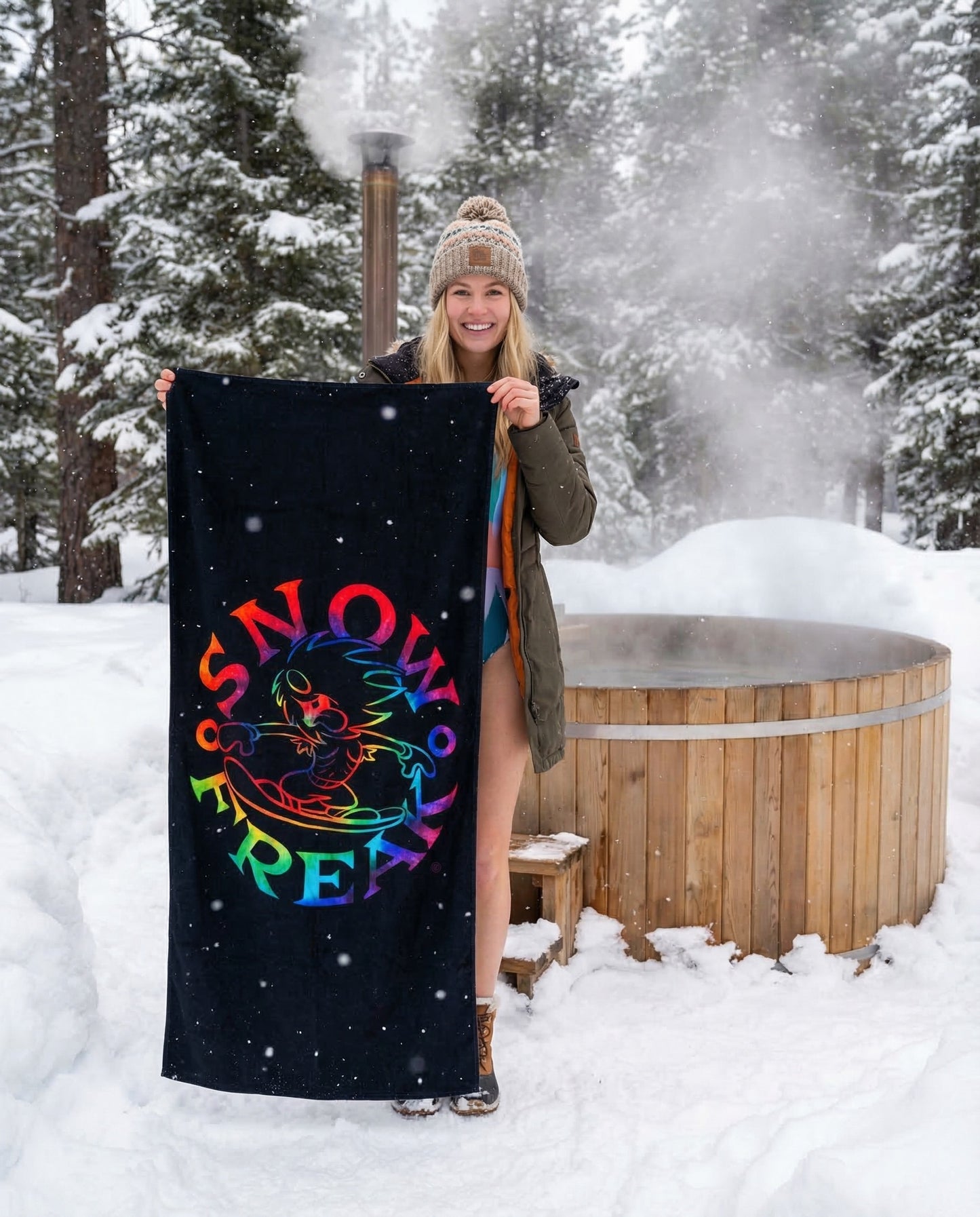 TIE-DYE SNOW FREAK© Mink-Cotton Towel
