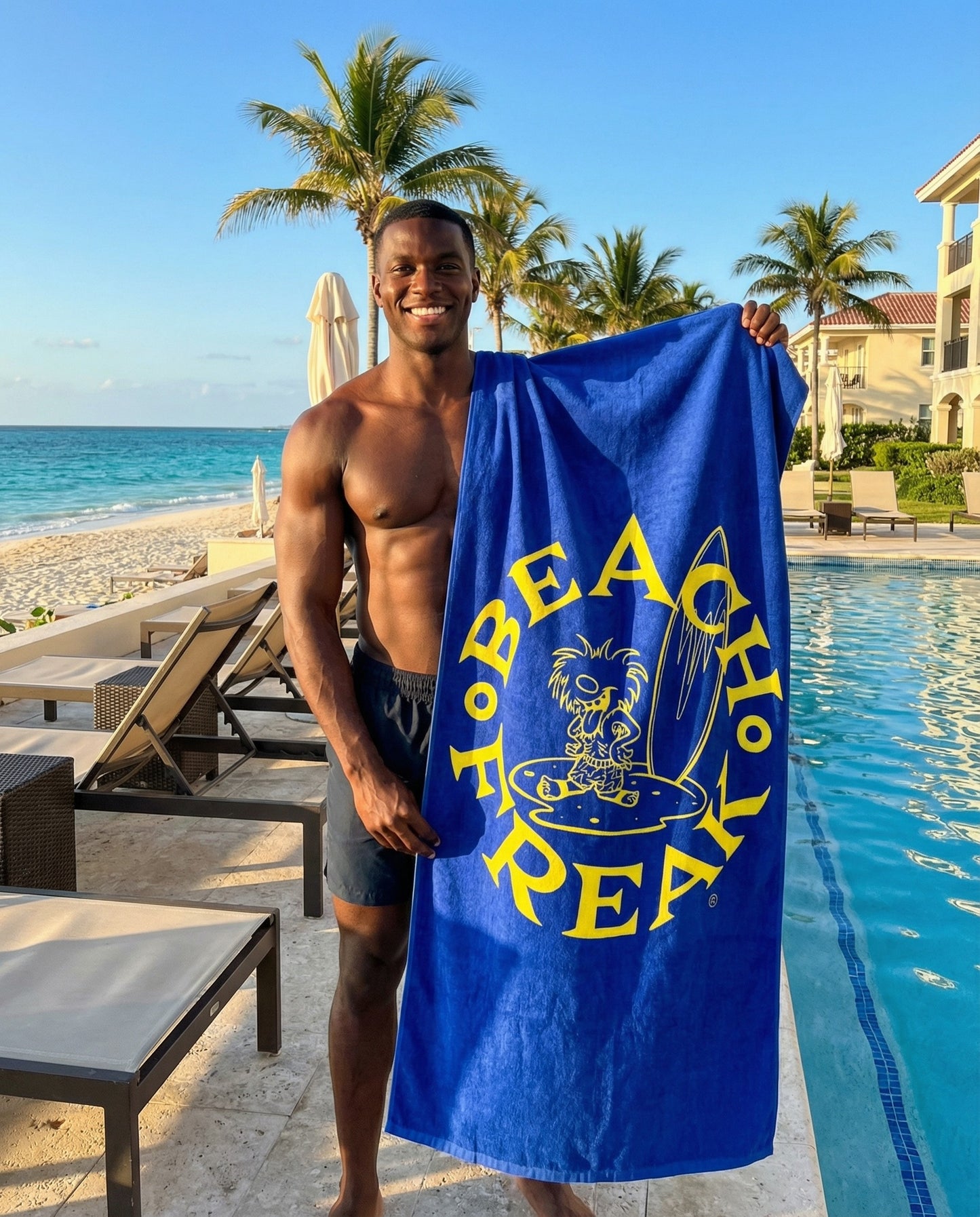 YELLOW BEACH FREAK© Mink-Cotton Towel