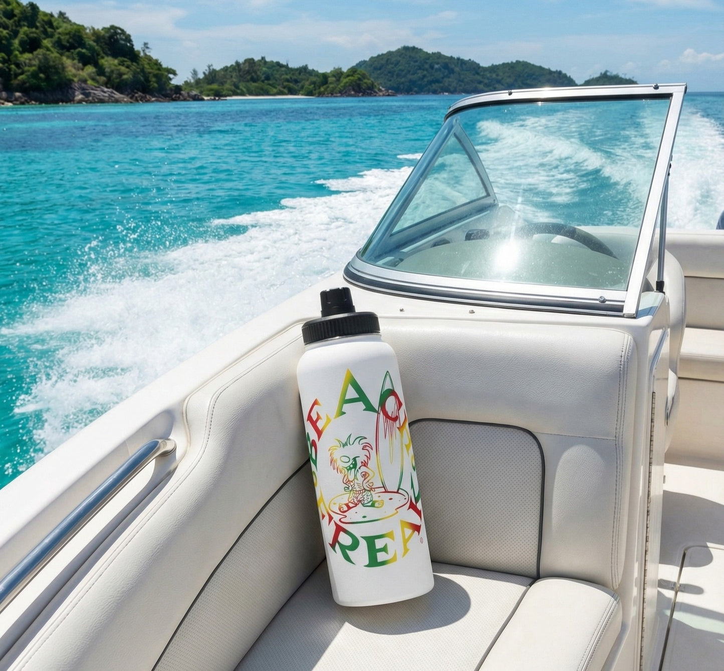 THE ISLANDER BEACH FREAK© Stainless Steel SPORT Water Bottle