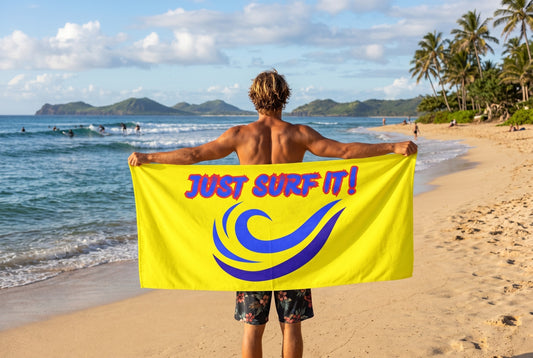 JUST SURF IT! - BEACH FREAK© MUY GRANDE MINK COTTON TOWEL