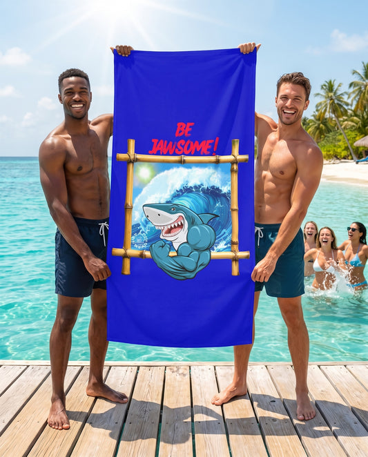 BE JAWSOME! MUY GRANDE 36" X 72" - BEACH FREAK© MINK COTTON TOWEL