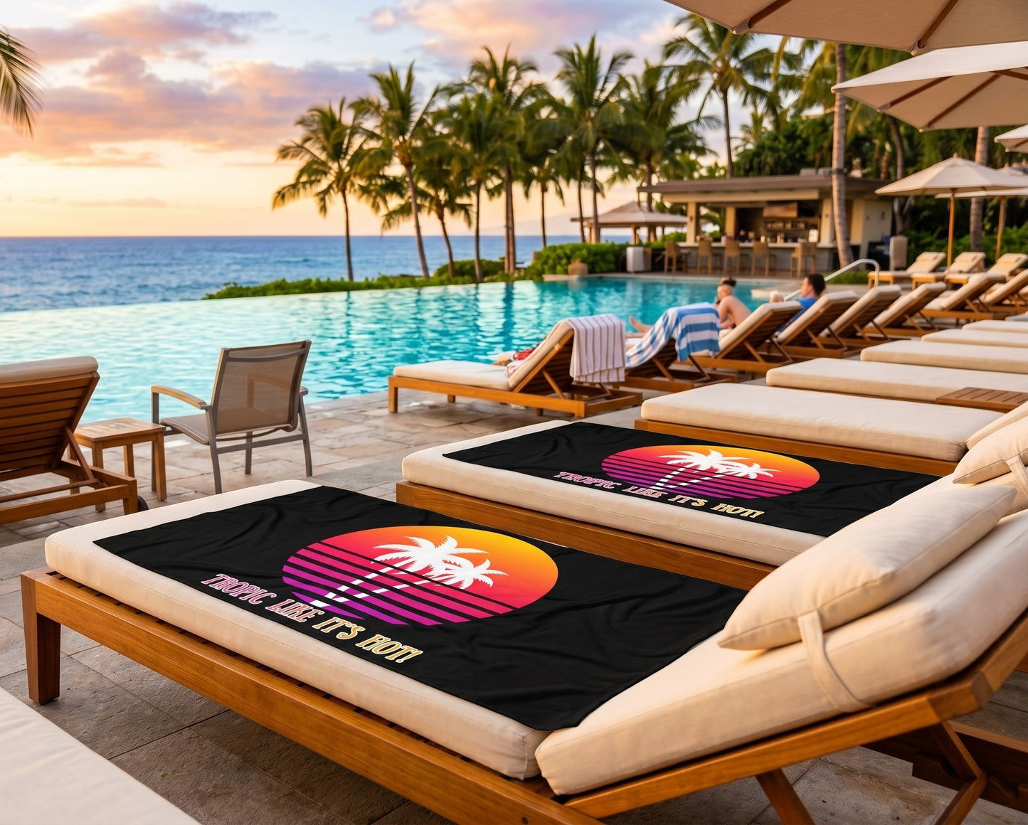 TROPIC LIKE IT'S HOT! - BEACH FREAK© MUY GRANDE MINK COTTON TOWEL