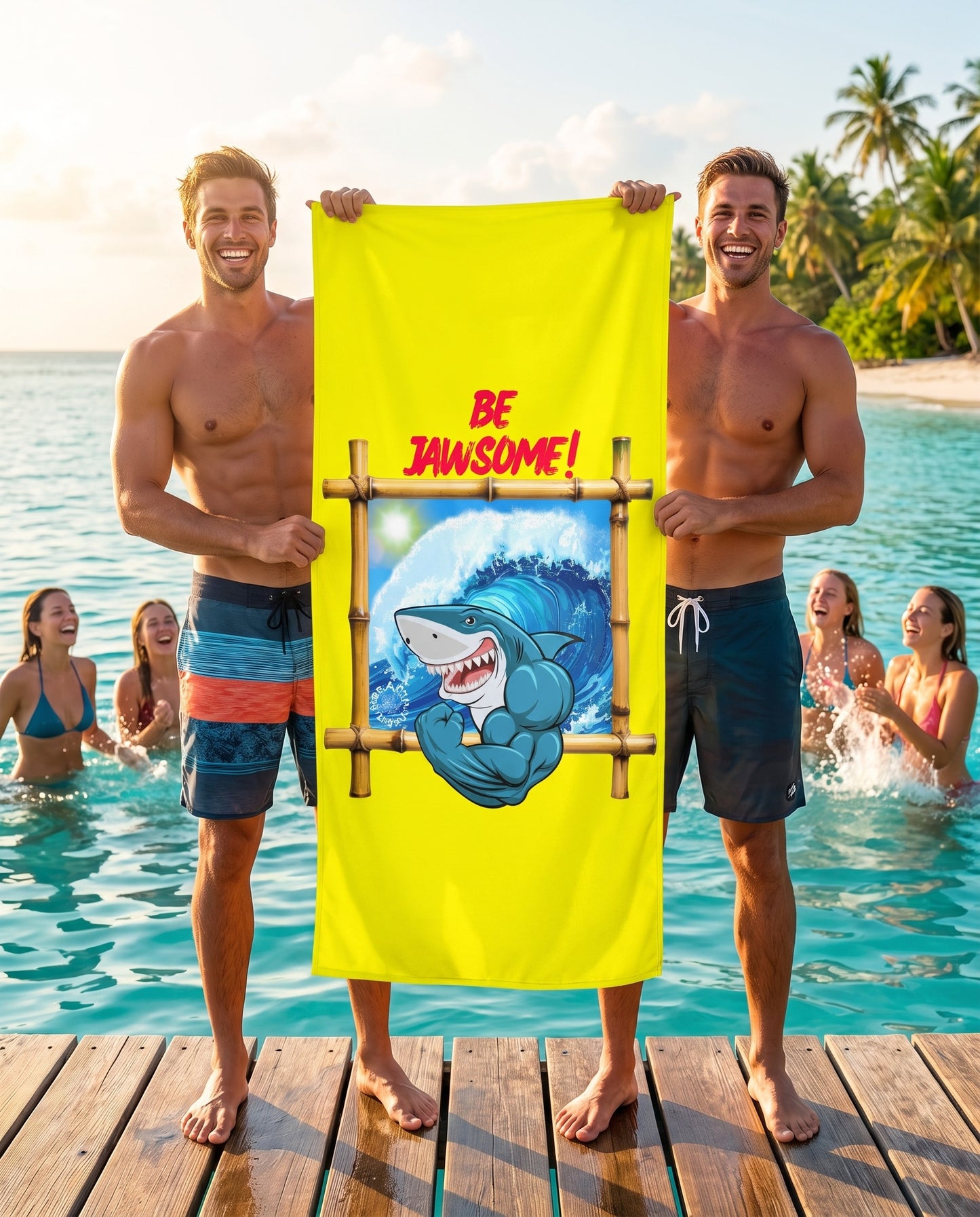BE JAWSOME! MUY GRANDE 36" X 72" - BEACH FREAK© MINK COTTON TOWEL