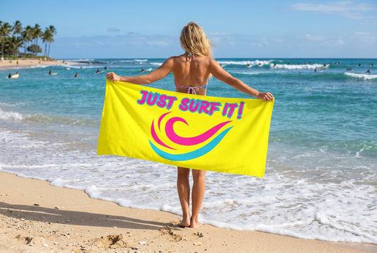 JUST SURF IT! - BEACH FREAK© MUY GRANDE MINK COTTON TOWEL