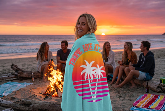 TROPIC LIKE IT'S HOT! - BEACH FREAK© Velveteen Plush Blanket
