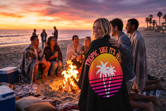 TROPIC LIKE IT'S HOT! - BEACH FREAK© Velveteen Plush Blanket