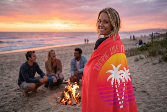 TROPIC LIKE IT'S HOT! - BEACH FREAK© Velveteen Plush Blanket