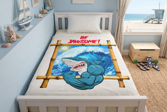 BE JAWSOME! - BEACH FREAK© Velveteen Plush Blanket