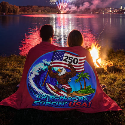SURFIN' USA FREEDOM 250 LIMITED EDITION - BEACH FREAK© Plush Blanket