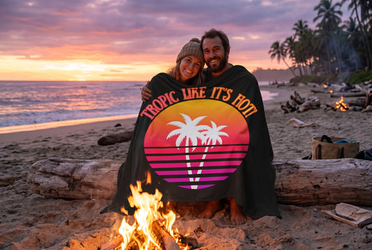 TROPIC LIKE IT'S HOT! - BEACH FREAK© Velveteen Plush Blanket