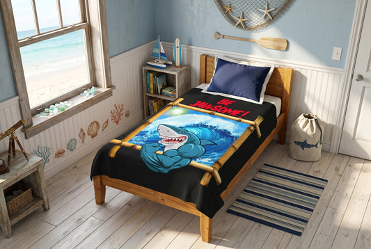BE JAWSOME! - BEACH FREAK© Velveteen Plush Blanket
