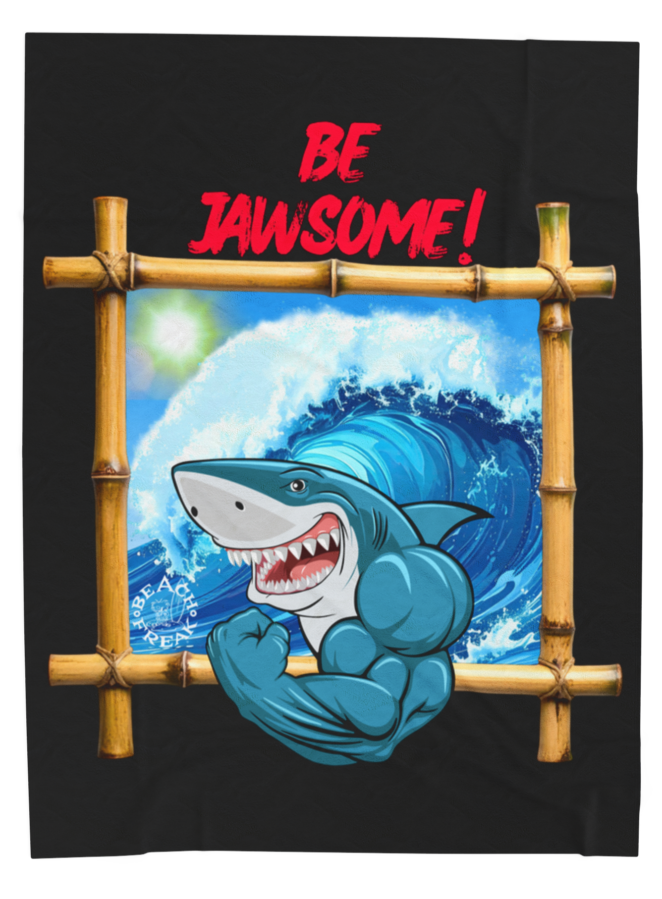 BE JAWSOME! - BEACH FREAK© Velveteen Plush Blanket
