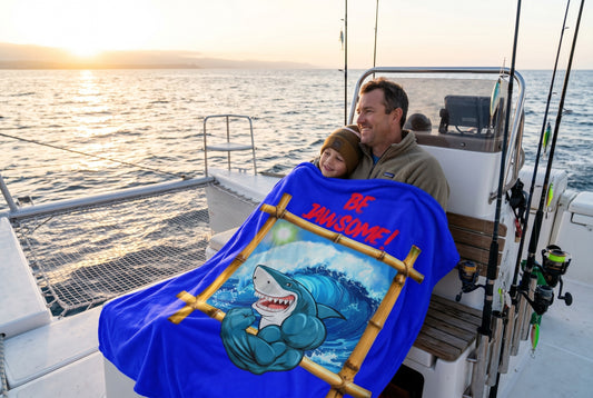 BE JAWSOME! - BEACH FREAK© Velveteen Plush Blanket