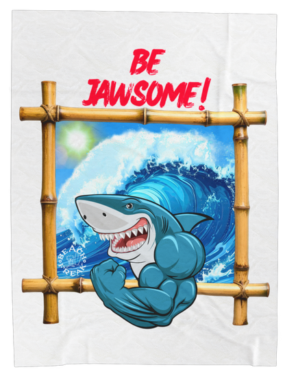 BE JAWSOME! - BEACH FREAK© Velveteen Plush Blanket
