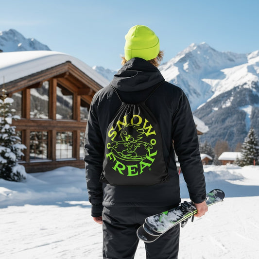 LIME 'N' YELLOW SNOW FREAK© Drawstring Bag